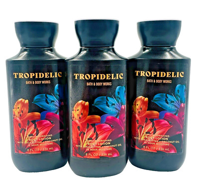 Bath & Body Works LOT 3 Tropidelic Body Lotion 8 oz Nourishing Shea Coconut Oil