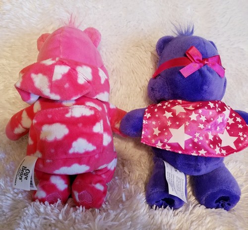 Care Bears Lot of 2 Plush ~ Harmony Bear Super Hero & Love A Bear in Pajamas 8
