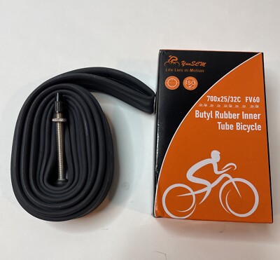 YUN SCM Butyl Rubber Inner Tube - Bicycle 700 x 25/32C FV 60 NEW