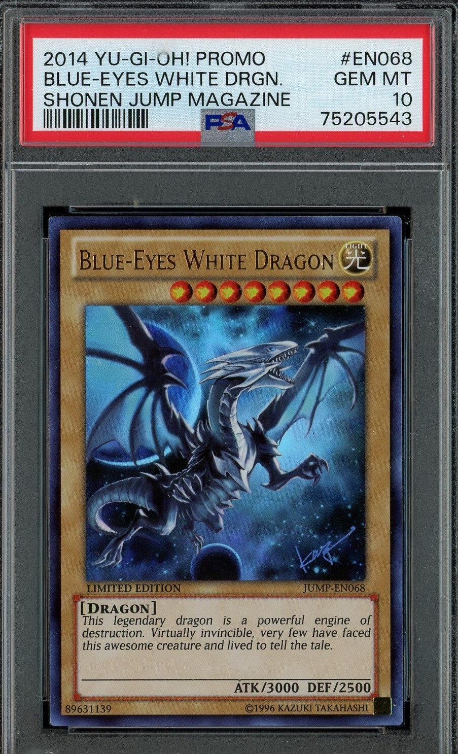 Yugioh Blue Eyes White Dragon JUMP-EN068 PSA 10 GEM MINT Yugioh Blue Eyes White Dragon JUMP-EN068 PSA 10 GEM MINT