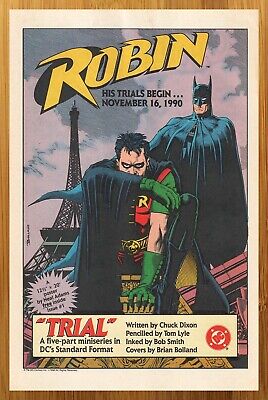 1990 DC Comics Robin Vintage Print Ad/Poster Batman Brian Bolland Promo Art 90s