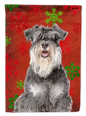 Caroline's Treasures KJ1185CHF Red Snowflakes Holiday Christmas Schnauzer House