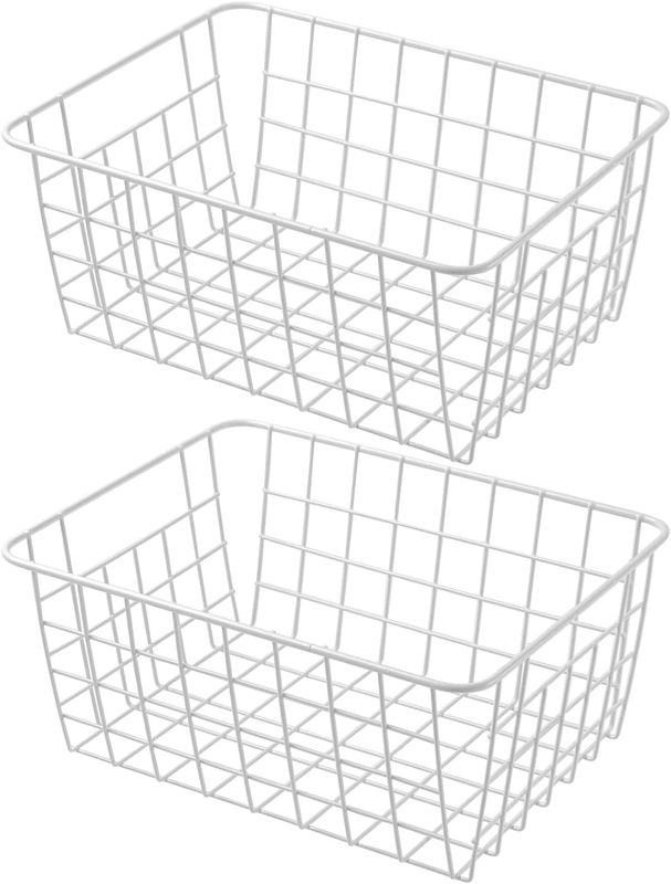 Freezer Basket for Upright Freezer Pantry Bathroom Organizer Set of 2