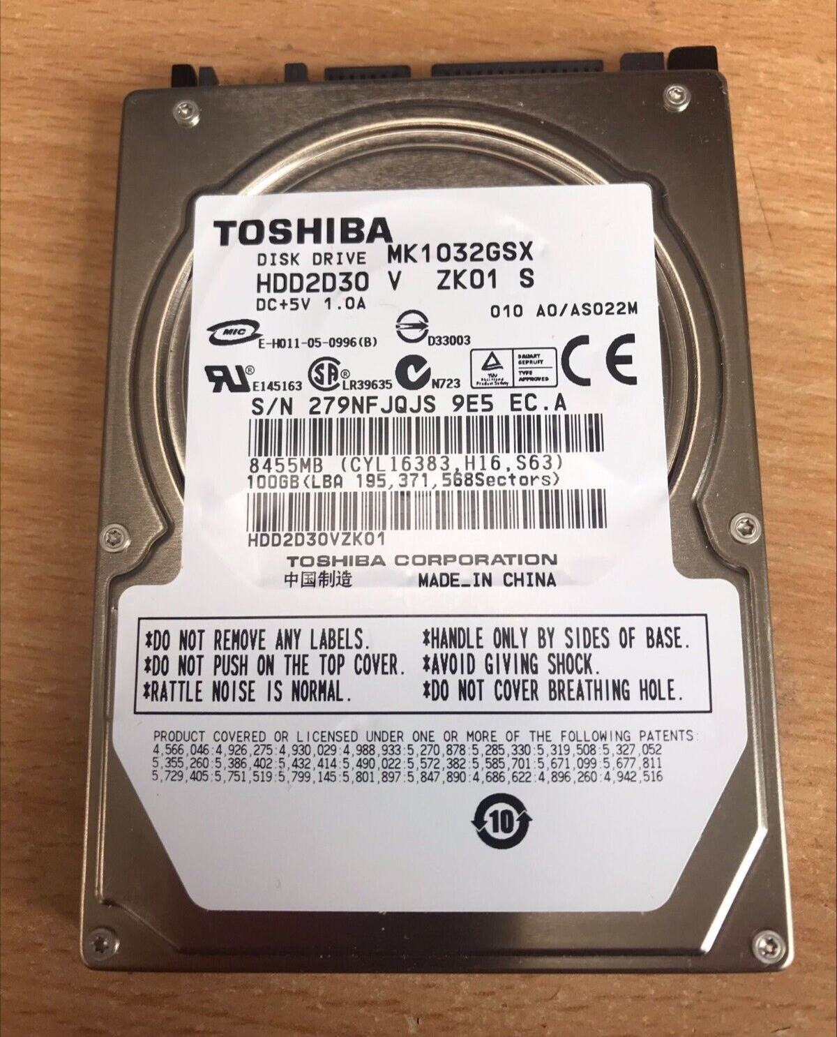 Toshiba mk1032gsx 100?GB hdd2d30?S zk01?S中国 Amazon | 東芝 MK1032GSX ハードドライブ 100GB SATA/150 5,400