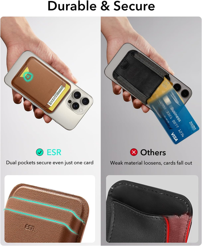 for MagSafe Wallet, 5-Card Holder, RFID Blocking, with 3,200 g Magnetic Strength