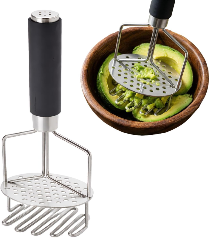 Stainless Steel Potato Masher, Double-Layer Design | Easy Mashing, Perfect for P