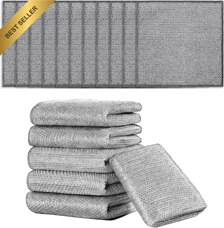 20 Pack Multipurpose Wire Dishwashing Cloths Double Layer Mesh Design Non Scratc
