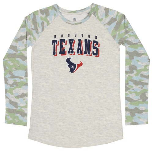 Футболка Outerstuff NFL Youth Girls Houston Texans Heather & Camo с длинными рукавами