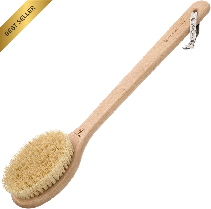 Dry Body Brush – Long Handled Exfoliating Dry Skin Brush with Vegan Cactus Brist