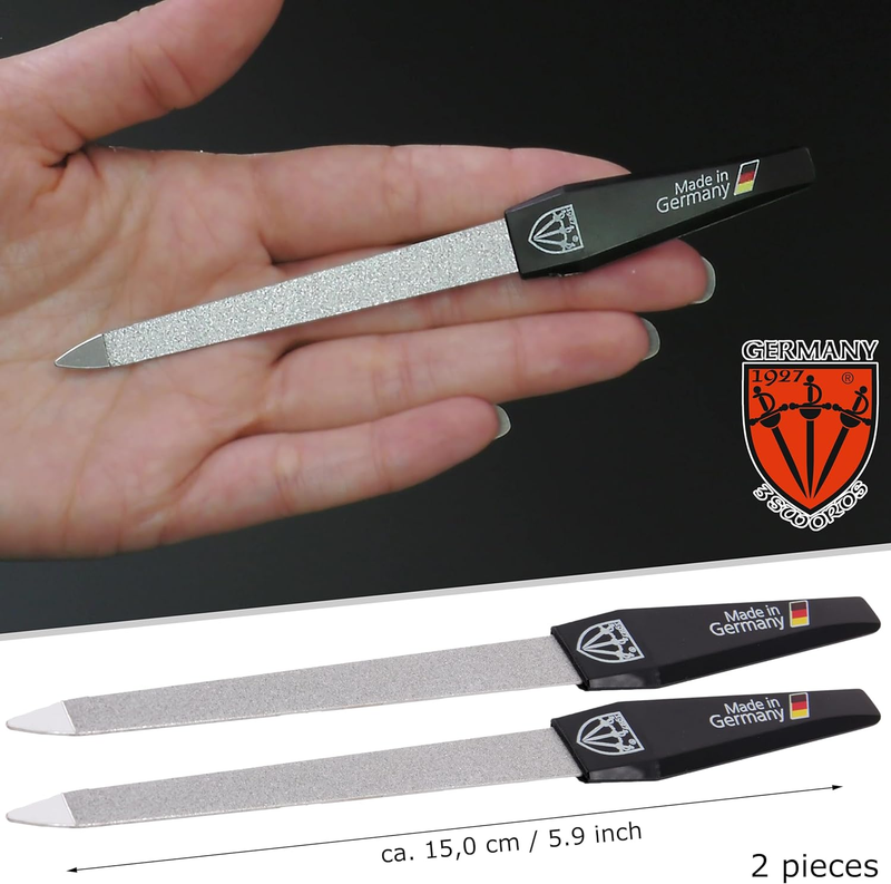 - Brand quality double sided (fine & coarse) SAPPHIRE NAIL FILE (2 pcs.) with 3-
