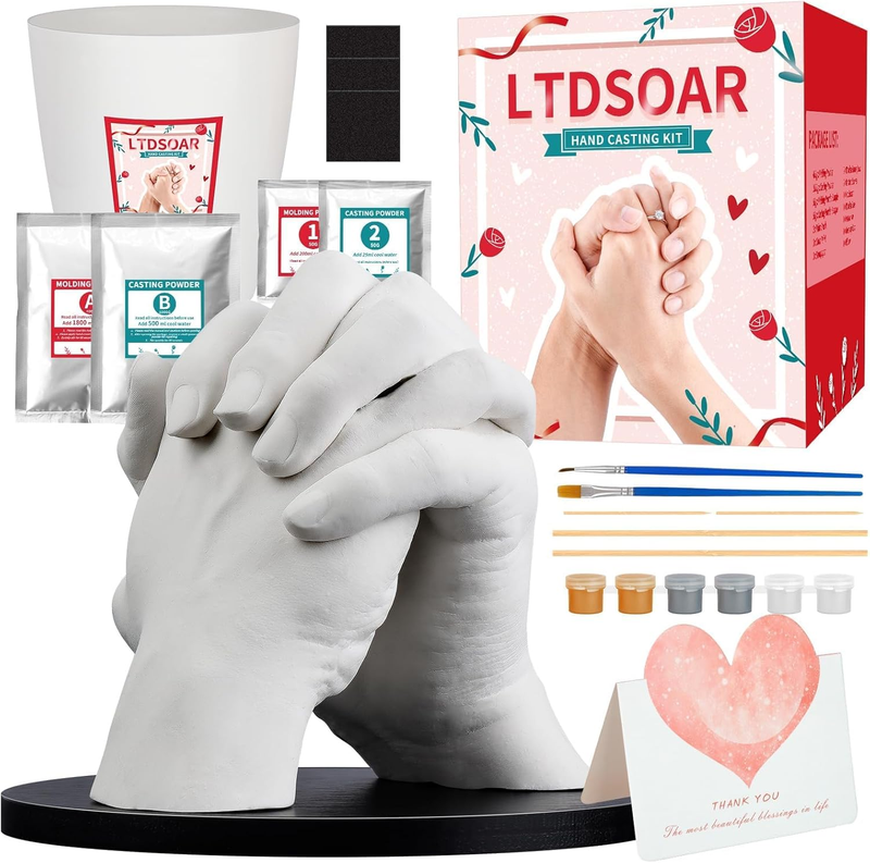 Hand Casting Kit, Couples with Practice Kit, Hand Mold Kit for Adults & Kids, Ro