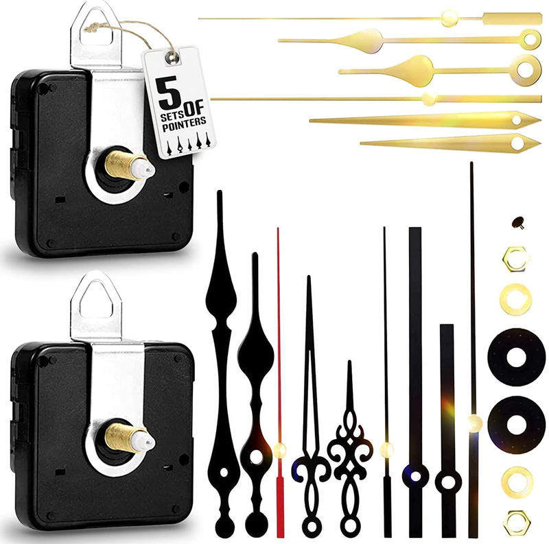 2Pcs Quartz Clock Mechanism Kit, Wall Clock Mechanisms Mattery Powered Replaceme