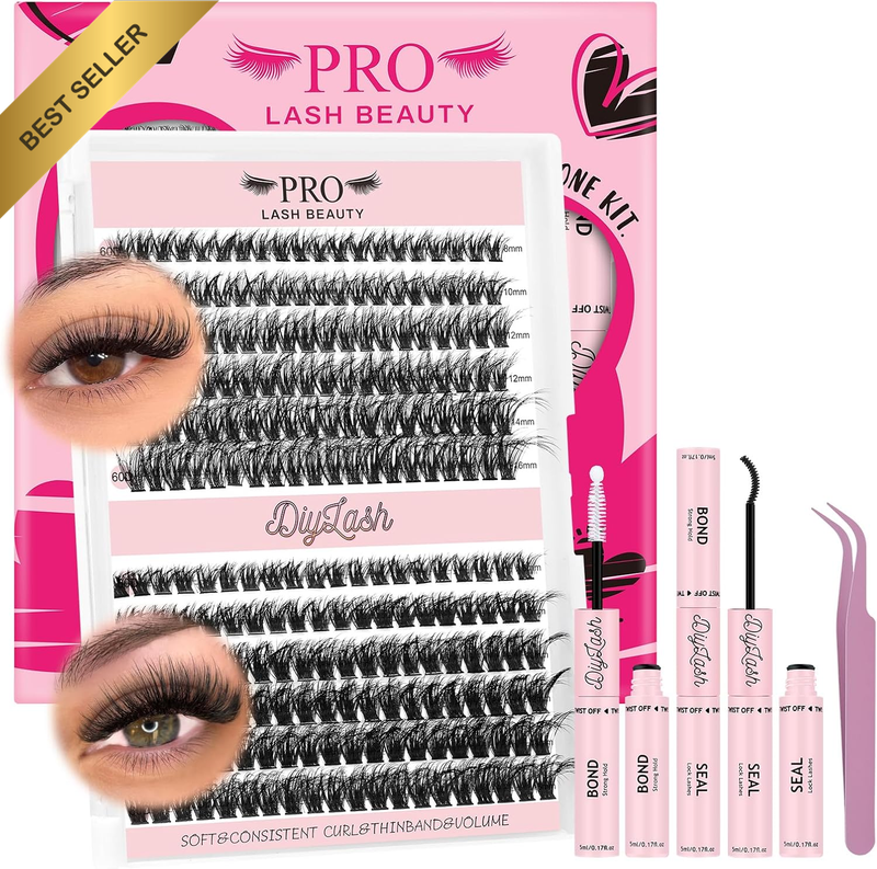 DIY Lash Extension Kit 240Pcs Lash Clusters D Curl Eyelash Extension Set Individ