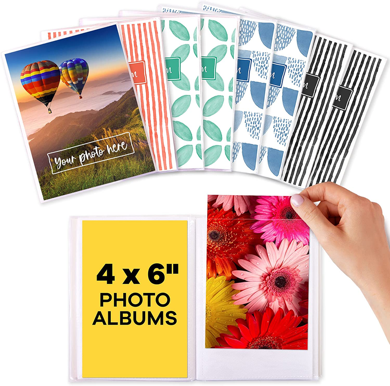 (Set of 8) 4X6 Photo Albums - Small Photo Album 4X6 - Mini Photo Album - Photo B