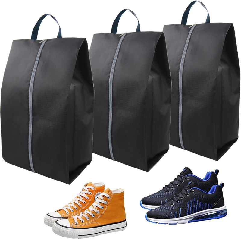 Portable Shoes Storage Bags with Zipper, 3Pcs Nylon Travel Shoe Bags, Dust-Proof
