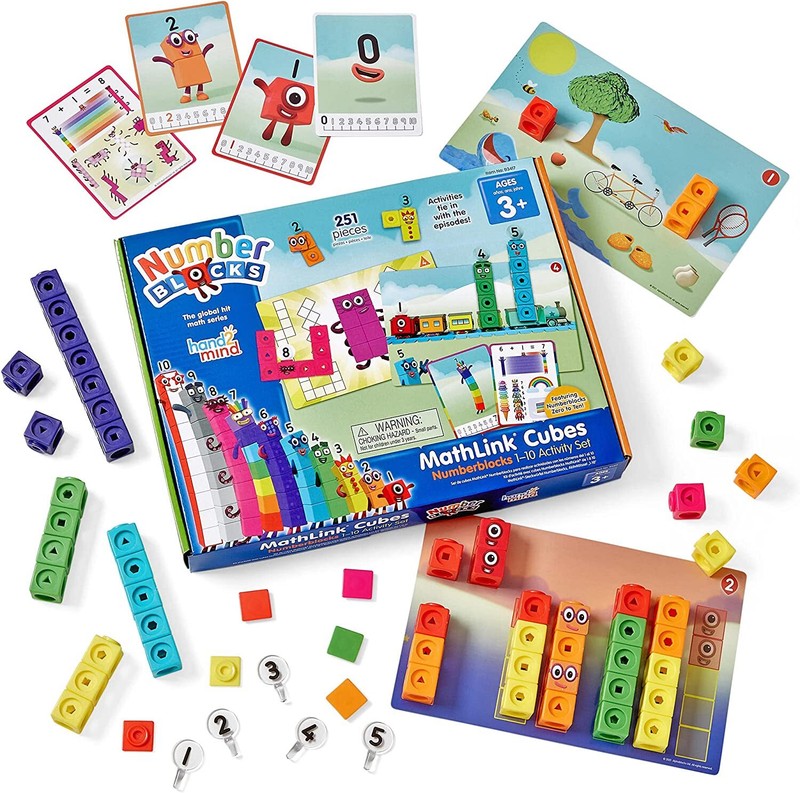 Mathlink Cubes Number blocks1-10 Activity Set, 30 Preschool Learning Activities,
