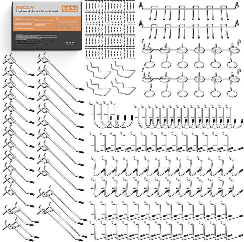 Juego De Ganchos Para Tablero Perforado Para Colgar, Gancho Para Clavija Res...