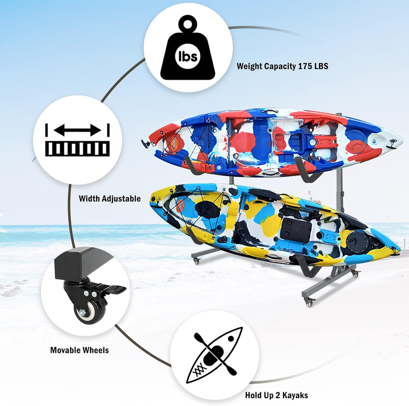 Bonnlo Kayak Stand Freestanding Storage Rack for Kayak Canoe Boat Padd