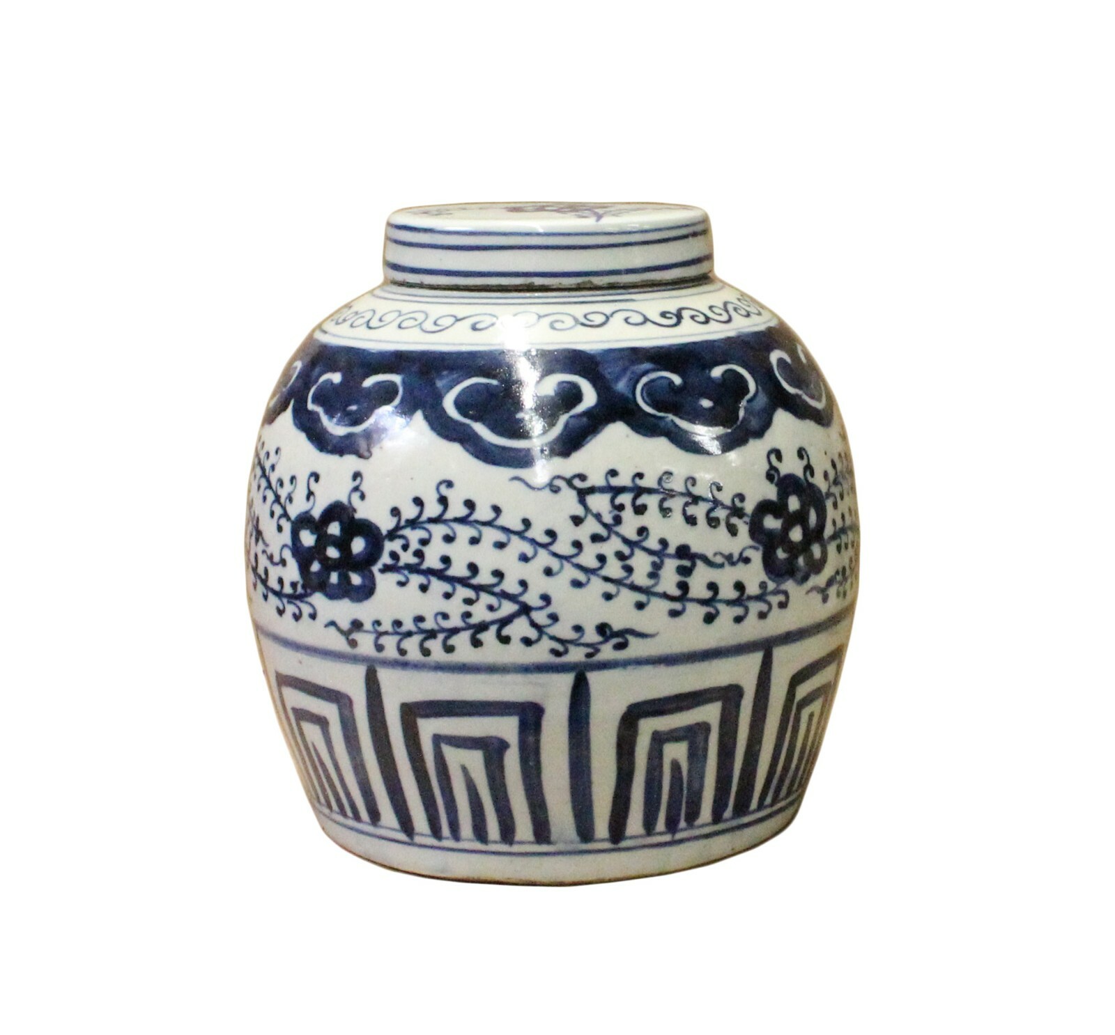Chinese Handmade Medium Blue & White Porcelain Ginger Jar cs3772S Chinese Handmade Medium Blue & White Porcelain Ginger Jar cs3772S