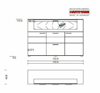Highboard Sideboard Hartmann RUNA Kerneiche natur Nr. 6171 NEU