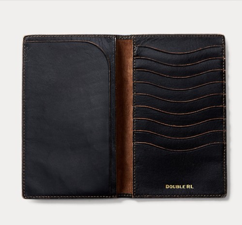 RRL Ralph Lauren English Tumbled Sheepskin Leather Passport Case Wallet