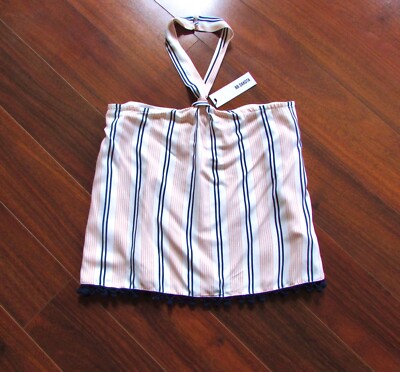 BB DAKOTA by Steve Maden ~ NEW! NWT XS ~ Strapless Halter Neck Tassel Shirt a69