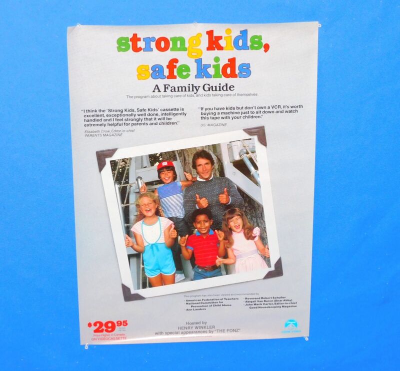 1984 HENRY WINKLER THE FOZ STRONG KIDS SAFE KIDS VIDEO RELEASE POSTER!!!
