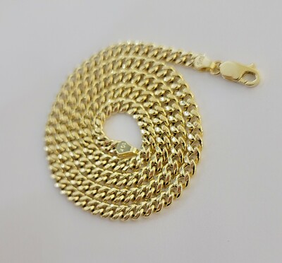 Pre-owned My Elite Jeweler Real 10k Gold Chain Miami Cuban Link Necklace 18" 20" 22" 24" 26" 4.5mm 10kt Oro
