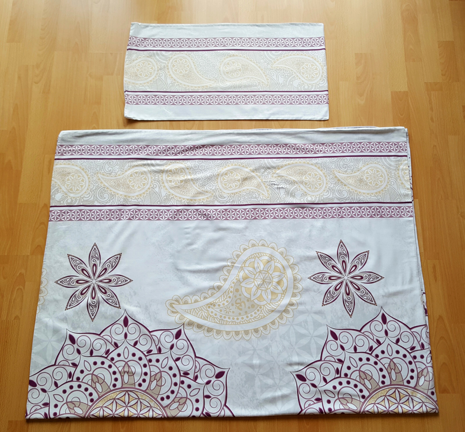 Spirit of OM-Bio-Bettwäsche-Set-Blume des Lebens-135x200- 40x80-Guter Zustand!