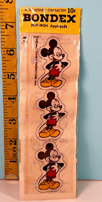 1946 Bondex Hot Iron Appliques Walt Disney Productions Mickey Mouse