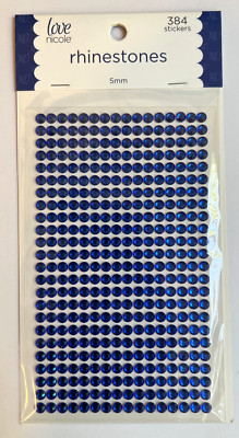 Love Nicole Rhinestone Stickers 5mm 384 Rhinestones BLUE