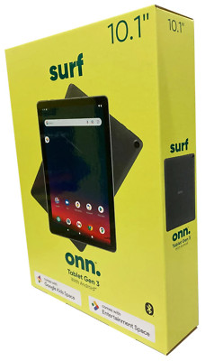 New Onn. Surf Gen 3 10.1'' Tablet 32GB Quad-Core 2.0GHz (2022) Android 11 Gray