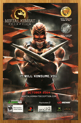2004 Mortal Kombat: Deception PS2 Xbox Gamecube Print Ad/Poster Official Art