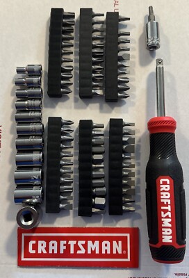 CRAFTSMAN Hex 1/4'' Socket 4mm-14mm Driver Handle 78 Pc Bit Screw Driver Set