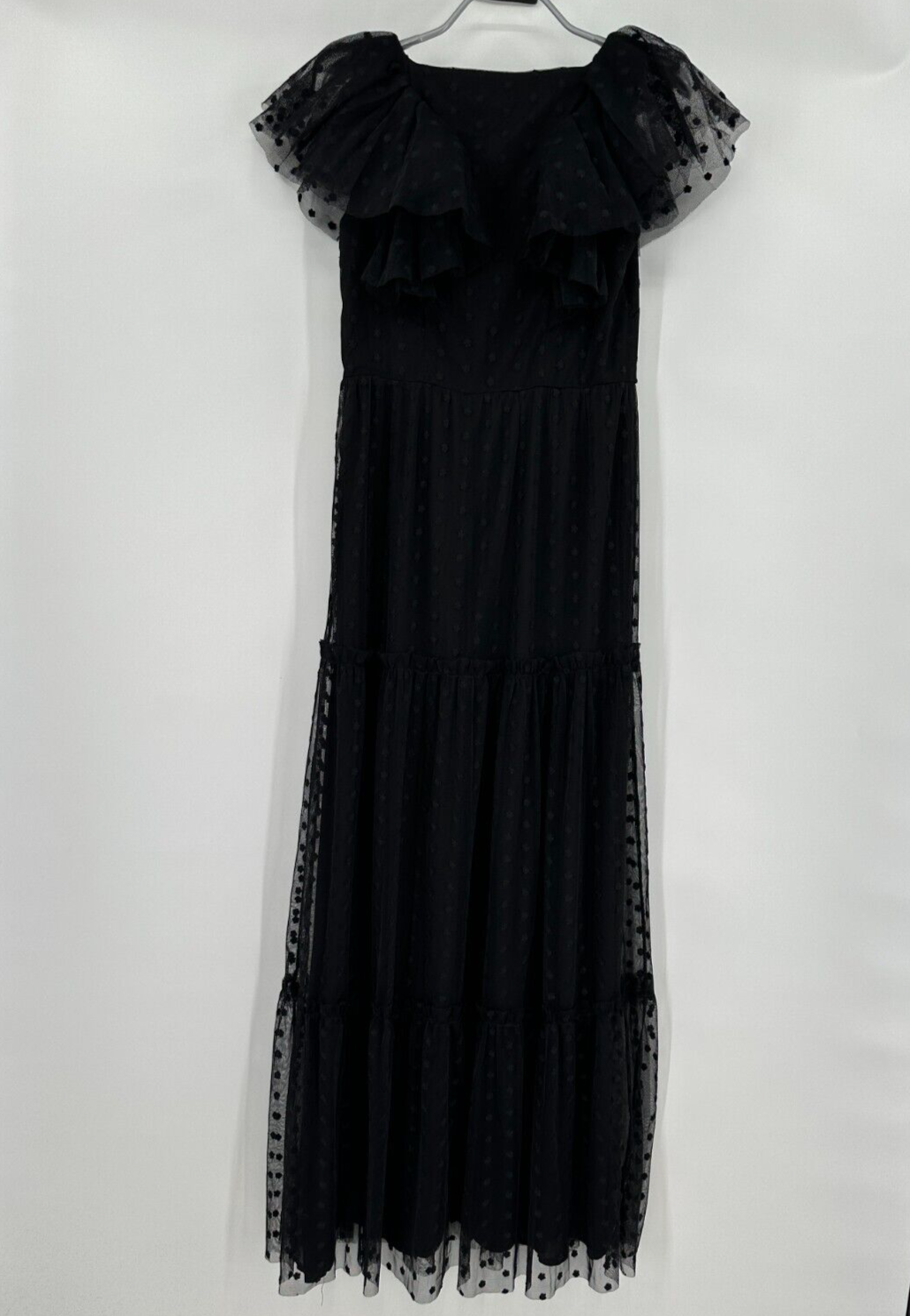 Pre-owned Tuckernuck Black Tulle Giselle Gown In Black Onyx Sz S Maxi Cocktail Party