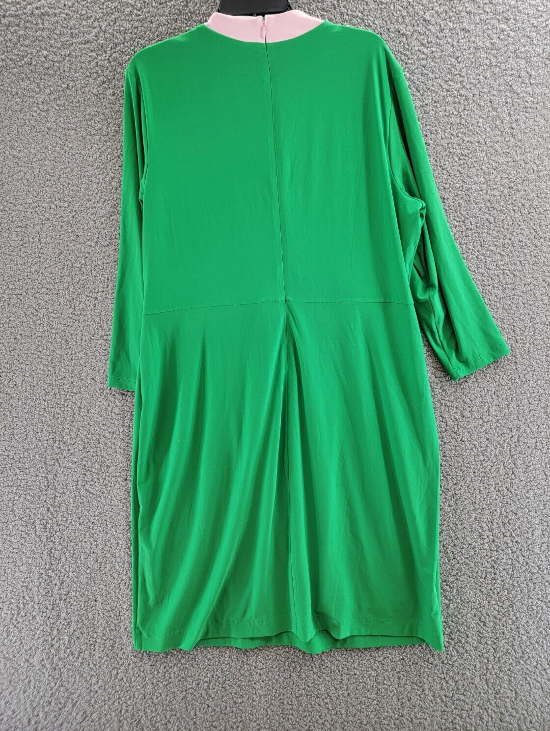 Kasper Colorblocked Faux-Wrap Sheath Dress Women's XXL Green/Pink Back Zip - Picture 10 of 16