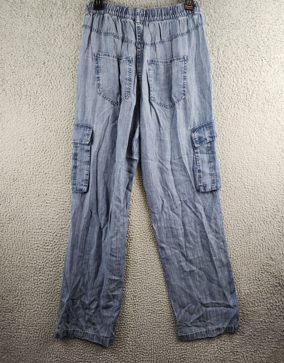 Splendid Aven Chambray Cargo Pants Women's XS Indigo Pockets Button Zip Closure - Picture 11 of 13