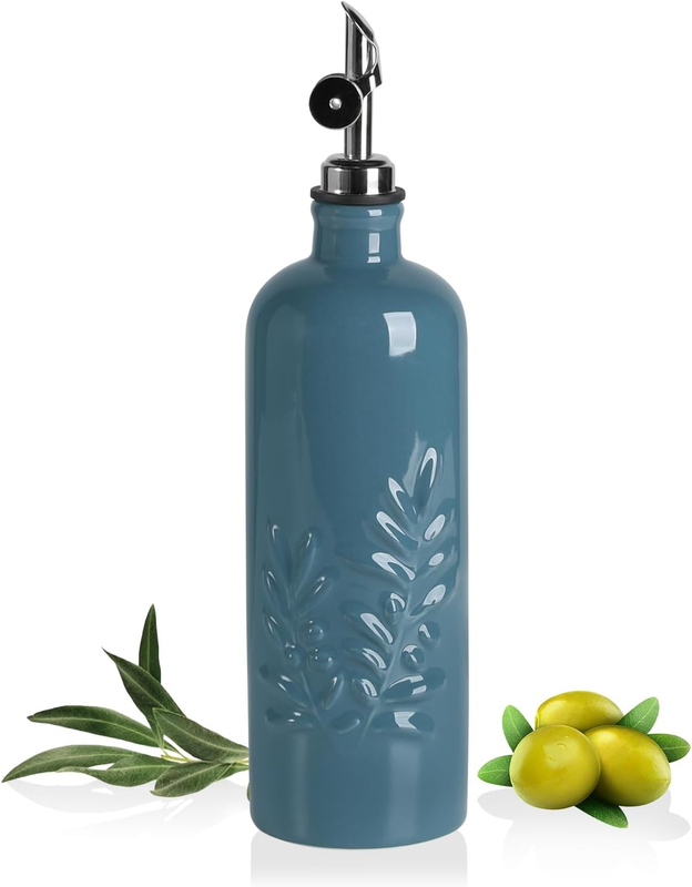 Sweejar 18 Oz Oil Dispenser for Kitchen with Gravity Spout, Ceramic Olive Oil Di