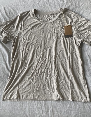 kyte womens light grey short sleeve shirt size L