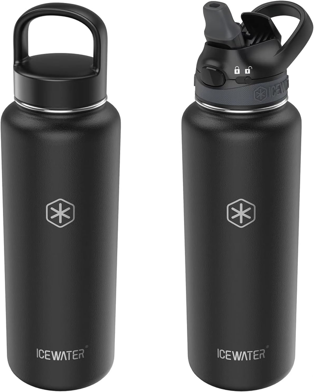 Insulated Water Bottle,Stainless Steel,Bpa-Free,Lockable Lid, (40 Oz, Black)
