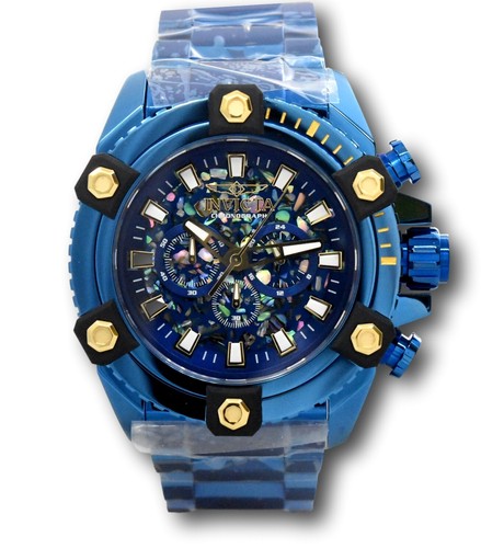 Pre-owned Invicta Coalition Men's 64mm Abalone Dial Watch With 3 Slot Collector Case 35977