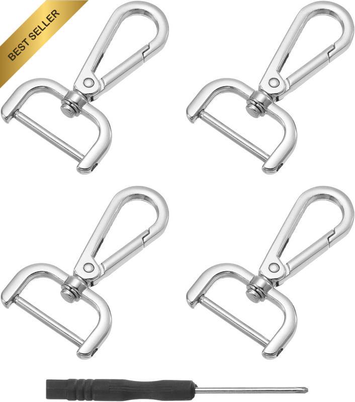 4Pcs Swivel Clasps Hook, 25Mm(1 Inch) D Ring Detachable Snap Hook Metal Lobster