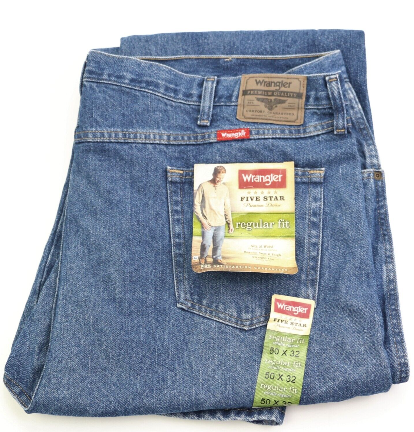 

Мужские джинсы прямого кроя Wrangler Five Star Premium, размер W50 L32, новинка, Dark sonewash, Wrangler Five Star