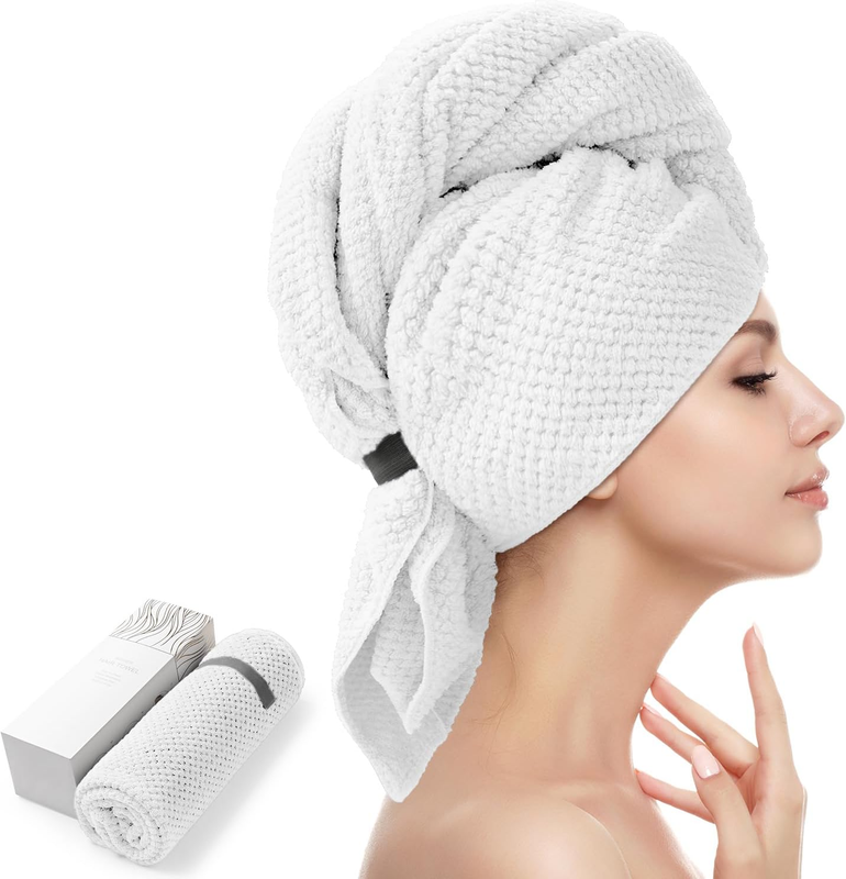 YFONG Larger Microfiber Hair Towel Wrap for Women, 30" X 40"Super Absorbent