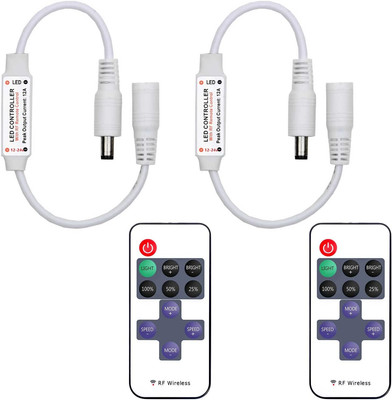 2 Pack LED Light Strip Remote Control Mini RF Wireless LED Controller Single Col