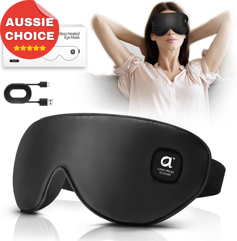 Heated Eye Mask Cordless Warm Compress 3 Temperature Modes USB-C Rechargeable