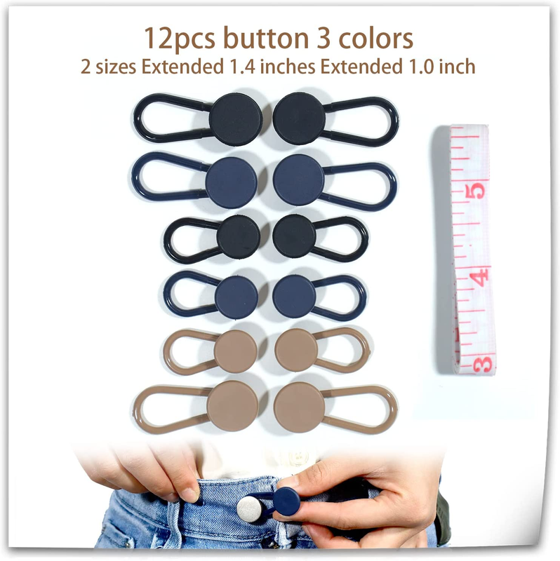 12PCS Button Extenders for Jeans, Jean Button Extender, Button Extender for Pant