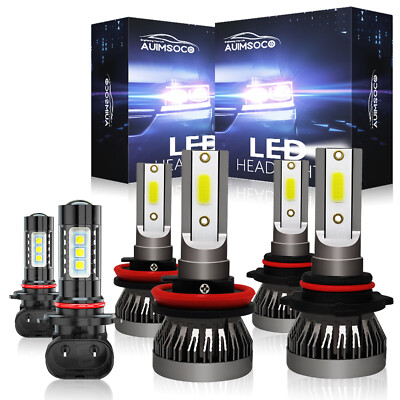 Para For Dodge Ram 1500 2009-2017 - Kit de faros delanteros LED+focos antiniebla