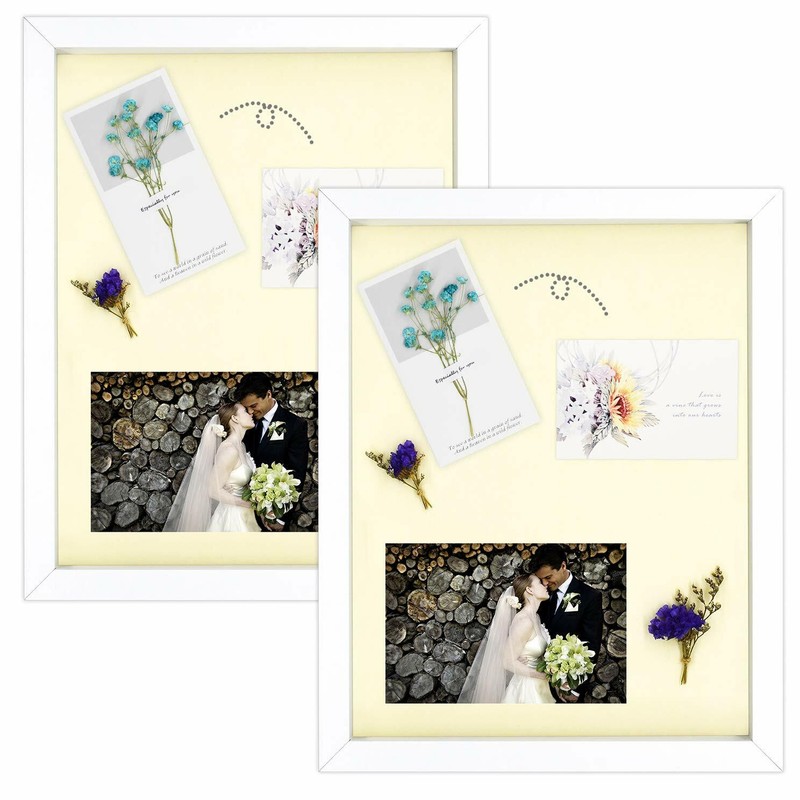 Golden State Art 16x20 Aluminum Silver Photo Frame with Ivory Color Mat for 11x14 Pictures Real Glass SF0169-AAW1620M-01