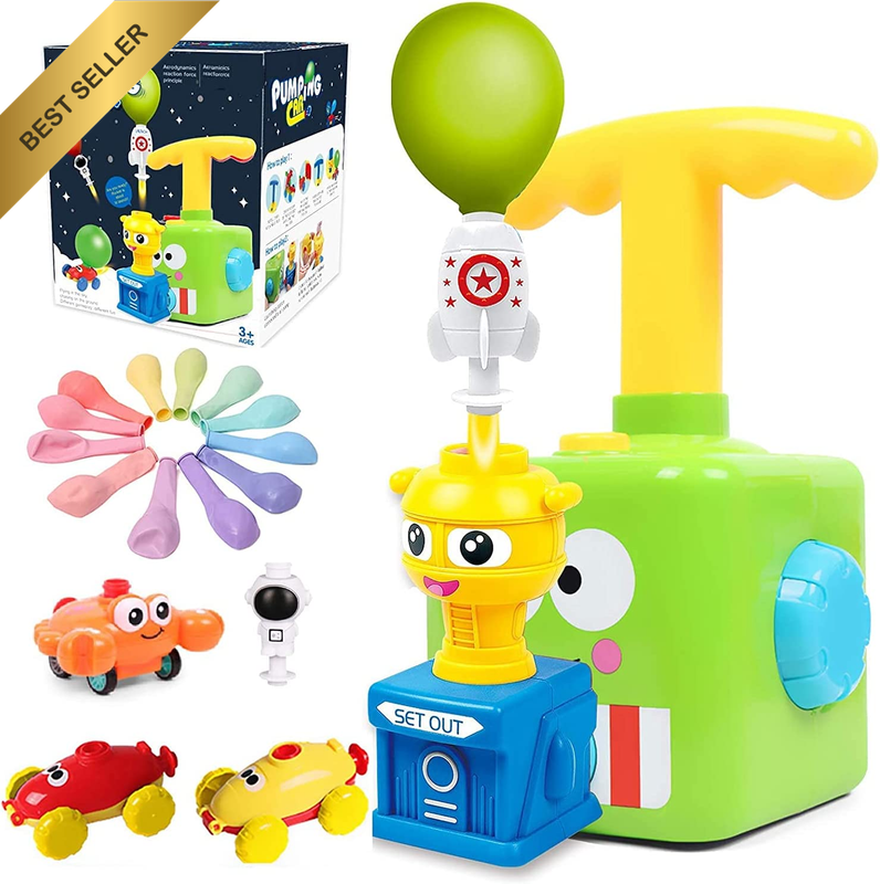 Balloon Car Toy Set with Balloon Pump Power Racer Launch Car for Kids